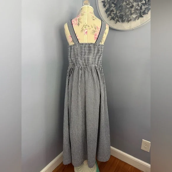 Caroline Constas Navy and White Gingham Maxi Dress - Picture 5 of 11